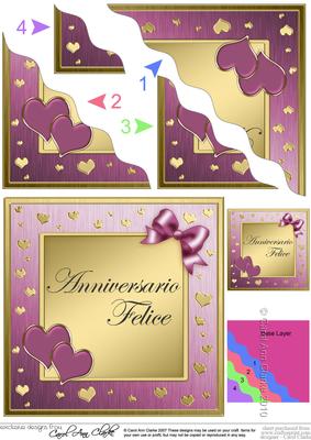Italian Anniversary Wavy Corner Side Stacker Topper