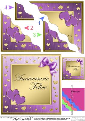 Italian Anniversary Wavy Corner Side Stacker Topper