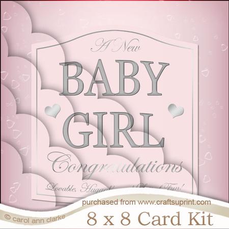 8 x 8 Baby Girl Pink Champers Kit with Scalloped Corners