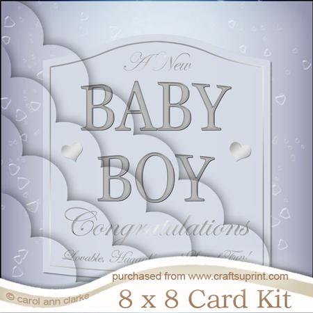 8 x 8 Baby Boy Champers Kit with Scalloped Corners