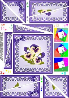 Pansy on Butterfly Lace Twisted Spiral Side Stacker