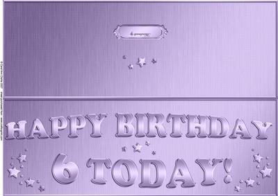 Large Dl 6th Birthday Quick Cut and Fold Card