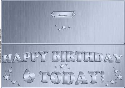 Large Dl 6th Birthday Quick Cut and Fold Card