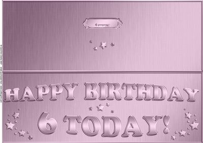 Large Dl 6th Birthday Quick Cut and Fold Card