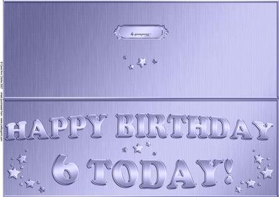 Large Dl 6th Birthday Quick Cut and Fold Card