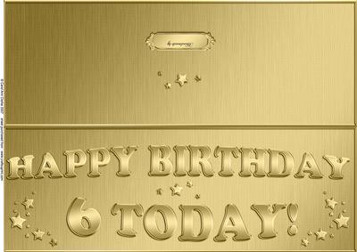 Large Dl 6th Birthday Quick Cut and Fold Card
