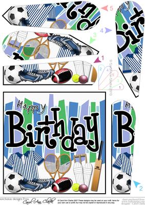 Birthday Sports N Games Fan Pyramage Topper