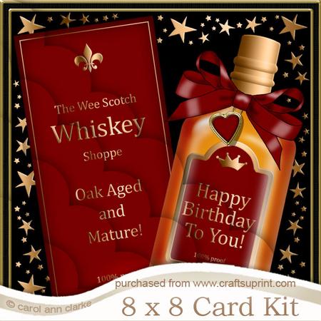 8 x 8 Birthday Whisky Kit with Scalloped Corners