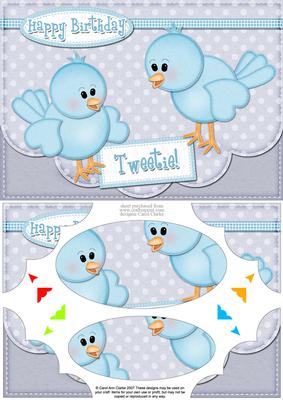 A5 Little Birdie Felties Scallop Corners and Pyramage