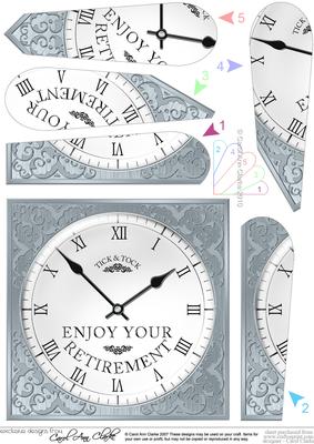 Retirement Clock Fan Pyramage Topper