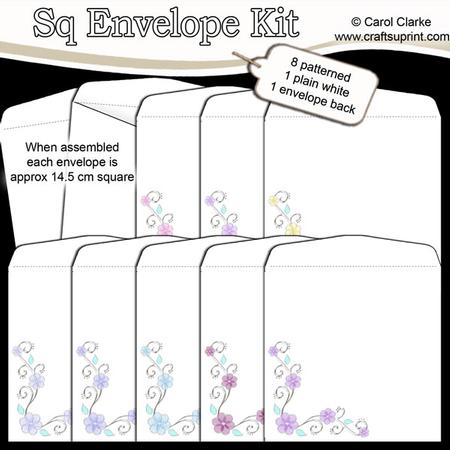 Floral Corners 14.5 x 14.5 cm Envelope Kit