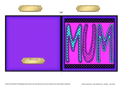 Mum Cut and Fold Card