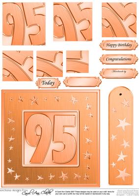 95th Bright Metallic Age Quick Card with Twisted Pyramage