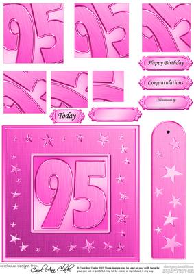 95th Bright Metallic Age Quick Card with Twisted Pyramage