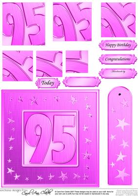 95th Bright Metallic Age Quick Card with Twisted Pyramage