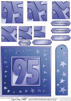 95th Bright Metallic Age Quick Card with Twisted Pyramage