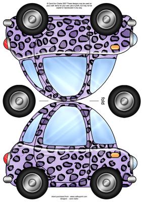 Funky Leopardskin Car Shaped Card