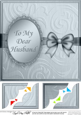 8 x 8 Husband Birthday Scalloped Corner Topper