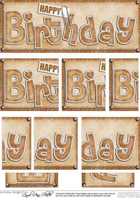 Dl Happy Birthday Denim Felties Side Stacker Topper
