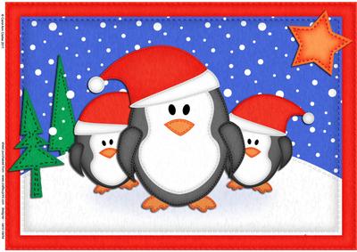 A4 Penguin Felties Card Topper