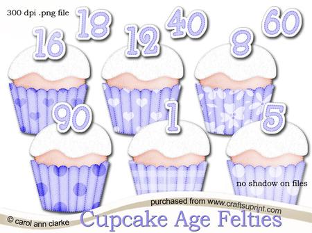 Pretty Coordinating Cupcake Age Felties Digital Embellishmen