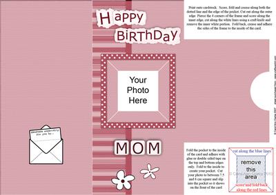 Add a Photo - Happy Birthday Mom - with easy fold frame