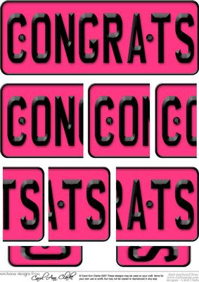 Congratulations Novelty Number Plate with Side Stacker