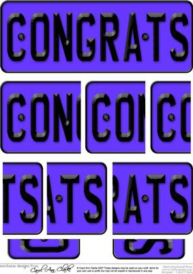 Congratulations Novelty Number Plate with Side Stacker