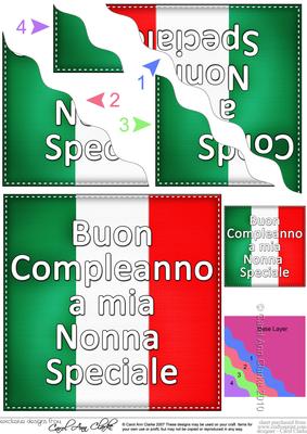 Flying the Flag Italian Happy Birthday Granny