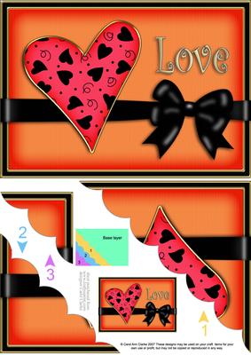 A5 Love Heart Scallop Corner Side Stacker