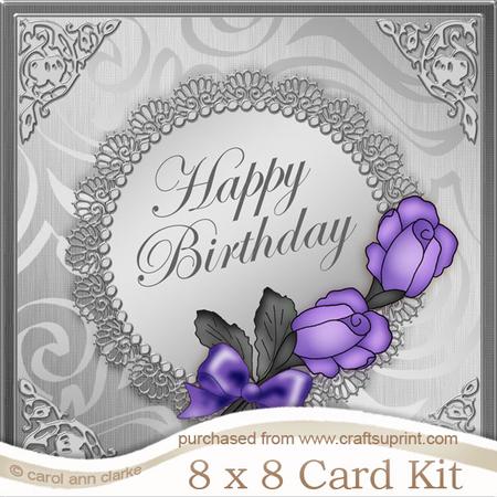 8 x 8 Roses and Metallic Lace Kit with 3D Decoupage