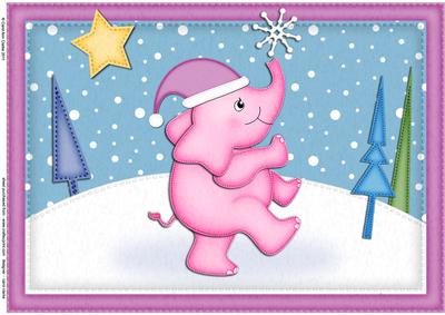 A4 Elephant Felties Card Topper