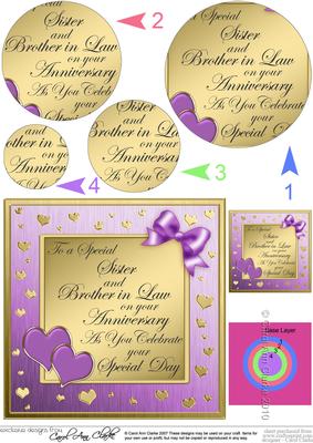 Sister and Brother in Law Anniversary Circle Pyramage Topper