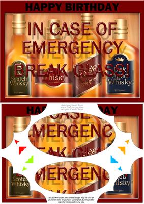 A5 Whisky Emergency Fun Novelty Scallop Corners and Pyramage
