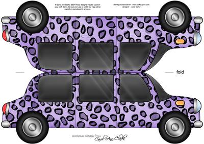 Large Dl Leopardskin Stretch Limo Shaped Card