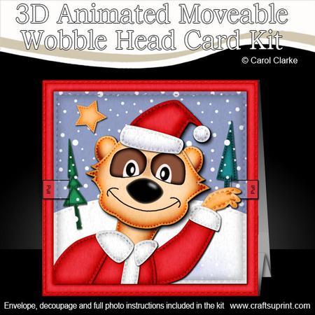 3D Meerkat Xmas Animated Moveable Wobble Head Card Kit
