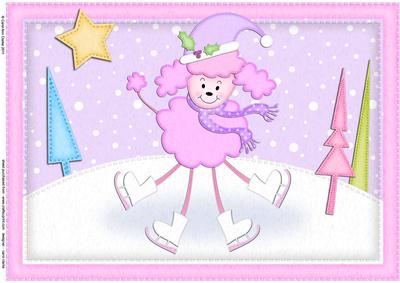 A4 Poodle Felties Card Topper
