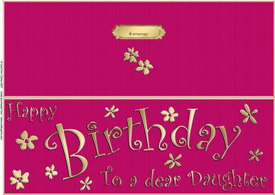 Large Dl Birthday Daughter Quick Cut and Fold Card