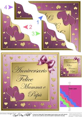 Italian Anniversary Mum and Dad Wavy Corner Side Stacker
