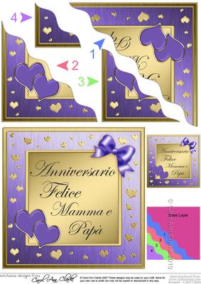 Italian Anniversary Mum and Dad Wavy Corner Side Stacker