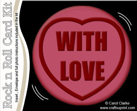 With Love Sweet Heart Rock N Roll Kit, Envelope and Insert