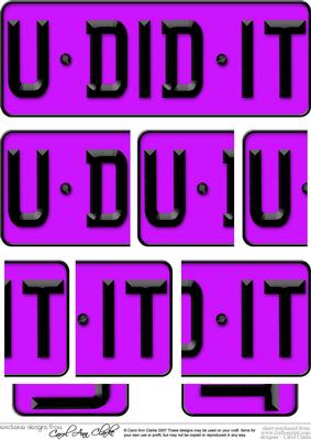 You Did It Novelty Number Plate with Side Stacker