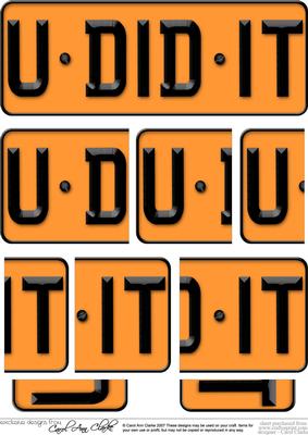 You Did It Novelty Number Plate with Side Stacker