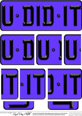 You Did It Novelty Number Plate with Side Stacker