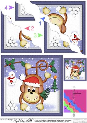 Xmas Chunky Monkey Wavy Corner Side Stacker Topper