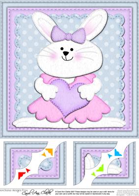 8 x 8 Little Bunny Scalloped Corner Topper