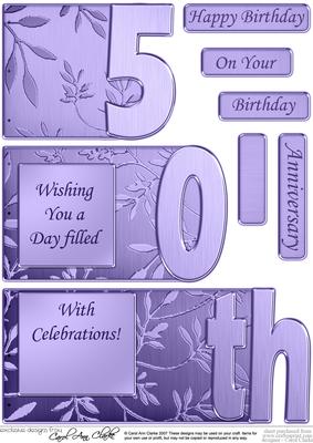50th Elegant Metallic Book Sheet
