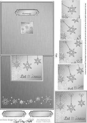 Elegant Christmas Snowflakes - No-Hole Easy Over the Edge Card & Spiral Pyramid Topper