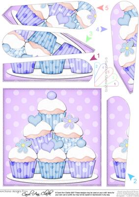 Cupcakes Felties Fan Pyramage Topper