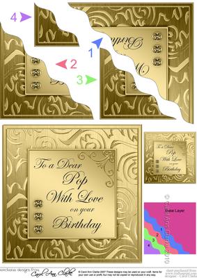 Elegant Metallic Birthday Pop Wavy Corner Stacker